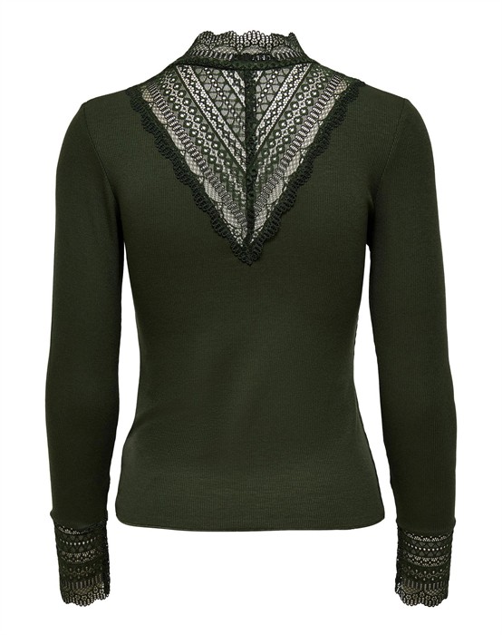 Tilde High Neck Lace Bluse 